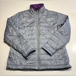 Simms Women Primaloft Puffer Jacket Size Large Gray Packable Fishing Lightweight